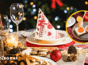 Новорічний стіл та бутерброди з ікрою