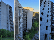 Пустые кирпичные многоэтажки в городе энергетиков