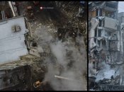 Одного із під'їздів багатоповерхівки більше не існує — від нього лишилася лише купа каміння