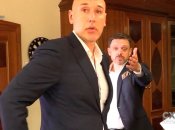 Ігор Тельбізов та Євген Мецгер під час нападу на журналістів