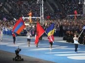 Вірменський прапороносець на закритті Європейських ігор у Мінську