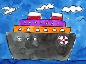 Рисуем красками с детьми: как нарисовать кораблик