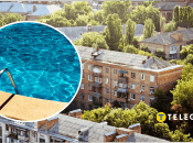 В Херсоне во дворе среди многоэтажек стоит бассейн