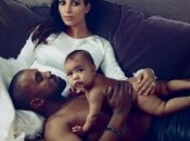 Свадебное фото Ким Кардашьян и Кенье Уэст с дочкой