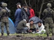 Мигранты на белорусско-польской границе