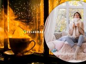 Девушка греется у окна