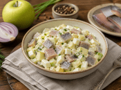 Салат с сельдью, яблоком и яйцом