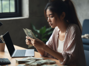 Девушка считает деньги