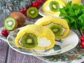 Нежный и вкусный бисквитный рулет с начинкой тающей во рту
