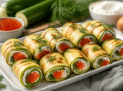 Кабачкові рулетики з ікрою