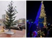 В Хмельницком елку установили на обломке российской ракеты