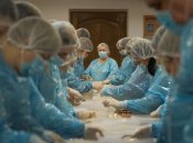 Сотрудники Аппарата Рады готовят салат