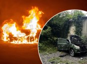 Цей пікап міг приносити користь на фронті, але його знищили палії. Фото Колаж "Телеграфу".