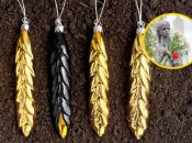 Набор елочных украшений в виде колосков пшеницы