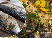 Запеченная скумбрия с овощами