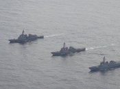 Военные корабли на учениях США, Южной Кореи и Японии в феврале