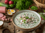 Окрошка с колбасой