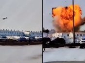 Момент попадания дрона