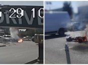 В Киеве обломок ракеты упал на дорогу