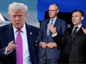 Дональд Трамп, Фридрих Мерц и Эммануэль Макрон