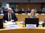 Денис Шмыгаль и Кая Каллас во время встречи в Брюсселе