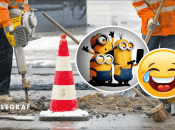 Ремонт дороги в дощ