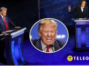 Трамп и Харрис во время дебатов