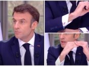 Макрон с часами и без