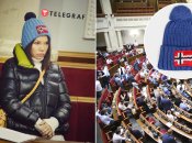 Головной убор выполнен крупной вязкой