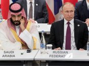 Кронпринц Саудовской Аравии Мухаммед ибн Салман и президент России Владимир Путин на саммите G20 в Осаке. Июнь 2019.