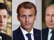 Владимир Зеленский, Эманюэль Макрон и кровавый лидер рф