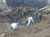 Место падения ракеты изучают эксперты