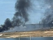 Атака дронів по крейсеру-вбивці