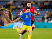 Украинская болельщица на матче Украина - Албания