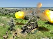 САУ "Богдана" під час обстрілу Зміїного