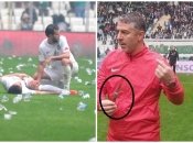 Болельщики устроили футболистам ад в Турции: бросались петардами и ножами (видео)