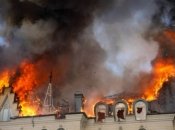 Пожар после прилета по Одессе