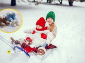 Обувь, дети на санках