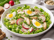 Салат з редькою, філе та яйцями