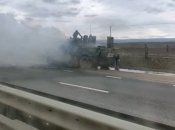 Российский БТР сгорел в Крыму