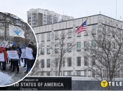 Протест біля будівлі посольства