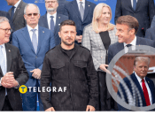 Кир Стармер, Владимир Зеленский, Эммануэль Макрон и Дональд Трамп