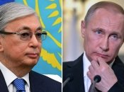 Касым-Жомарт Токаев и Владимир Путин (слева направо)