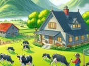 Чередник на поле выпасает скот