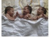 Роды тройняшек: доченьки и мужские слезы  (фото)