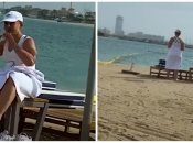 Юлия Тимошенко на пляже в Дубае