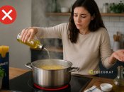 Неправильно добавлять масло к макаронам