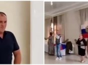 Зал украсили флагами россии и ЛДПР