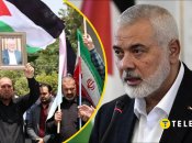 Ісмаїл Ханія (зліва та у рамці на фото праворуч)