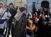 Біля Лаври справжнє людське стовпотворіння